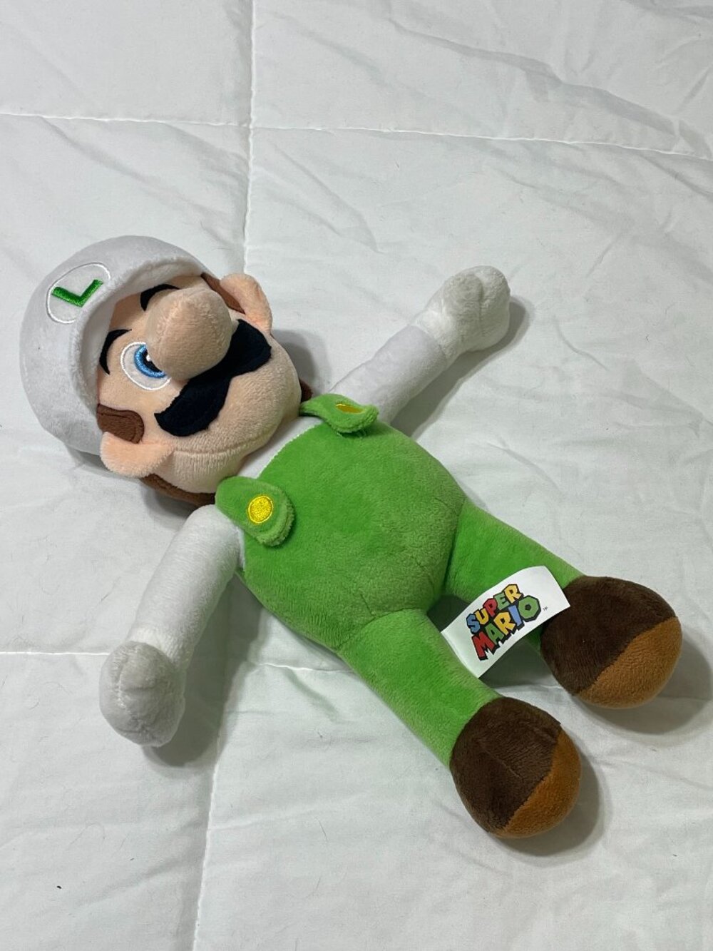 Official Super Mario Fire Luigi 9" Plush Little Buddy San-Ei Stuffed Toy